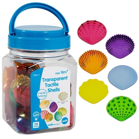 Learning Advantage Tactile Shells Transparent Mini Jar, Assorted Color - Set of 72 CTU13841